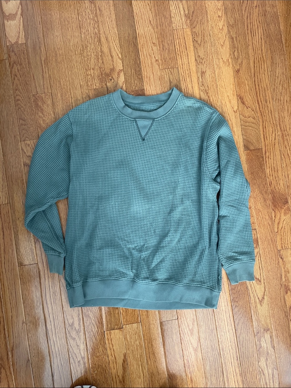 aerie woMen's Crewneck Waffle-Knit Sweater — Sage Green